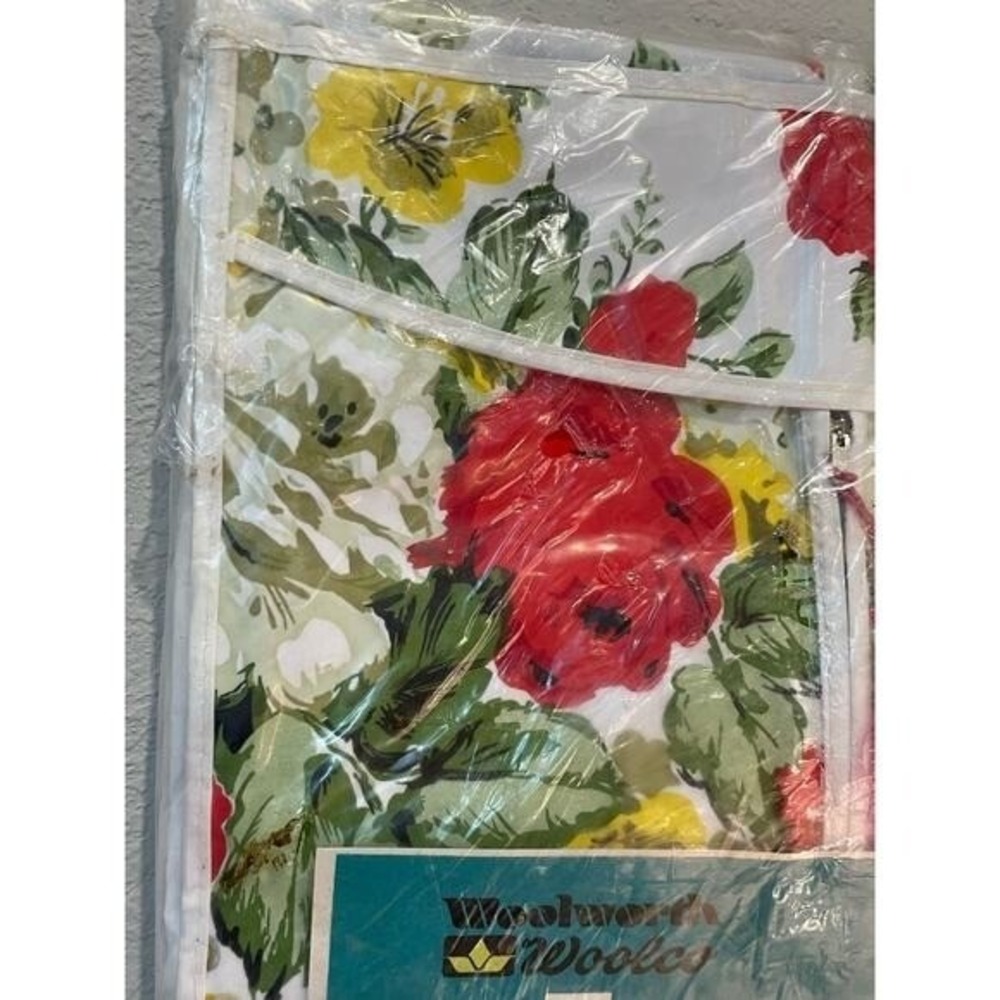 Vintage Woolworth Floral Vinyl Dress Bag NOS Jumbo Garment Storage‎ Cover Retro - Picture 3 of 7